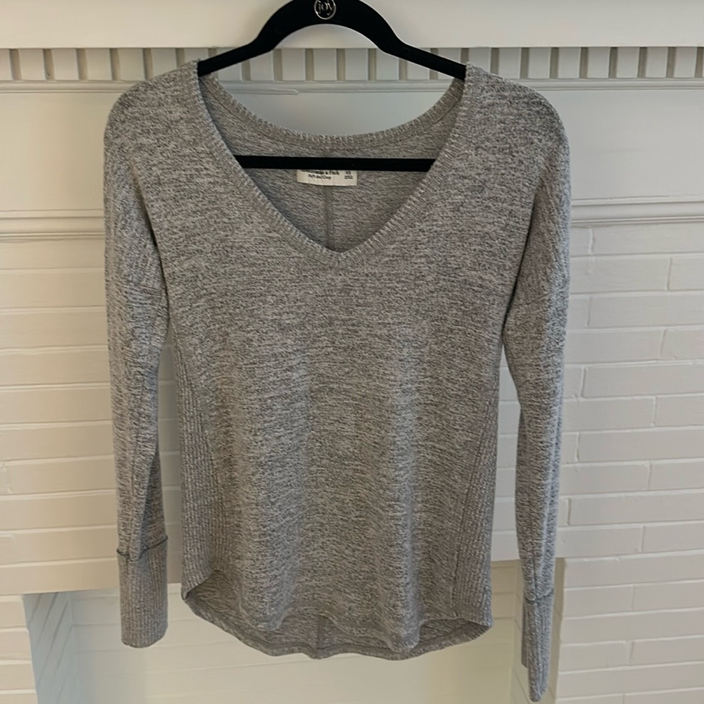 Long Sleeve Gray Top, Abercrombie & Fitch, XS